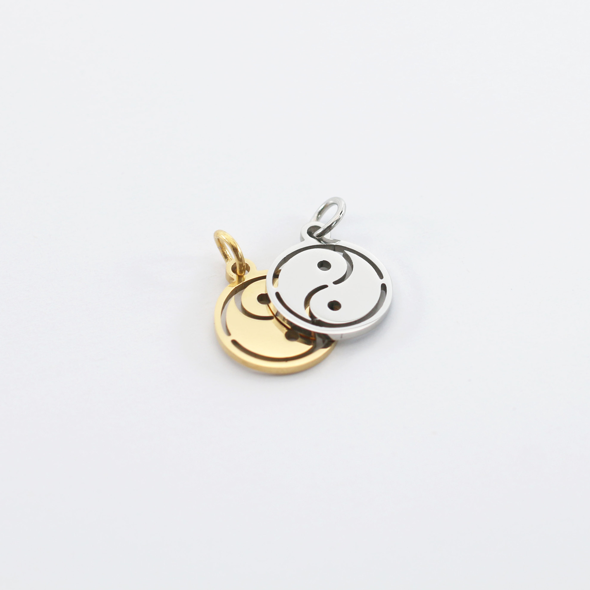 DOOYIO 5 teile/los Edelstahl Charms Hohl-out Yin Yang Tai Chi Anhänger Weibliche DIY Schmuck Halskette Zubehör – Detail 6