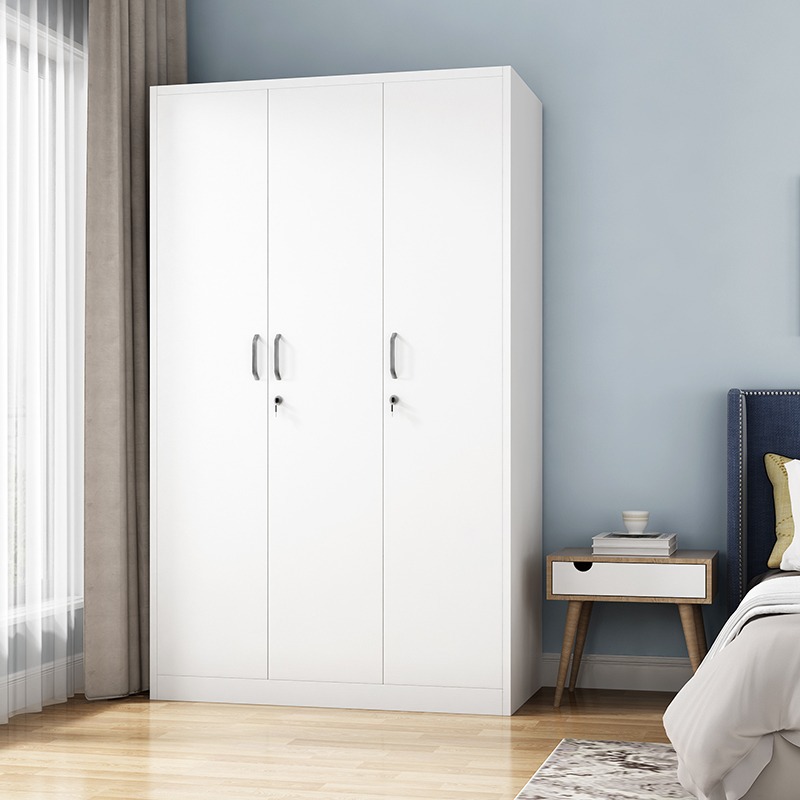 Armario hogar dormitorio moderno minimalista sala de alquiler económico gabinete de almacenamiento de acero simple gabinete de almacenamiento de hierro image 4