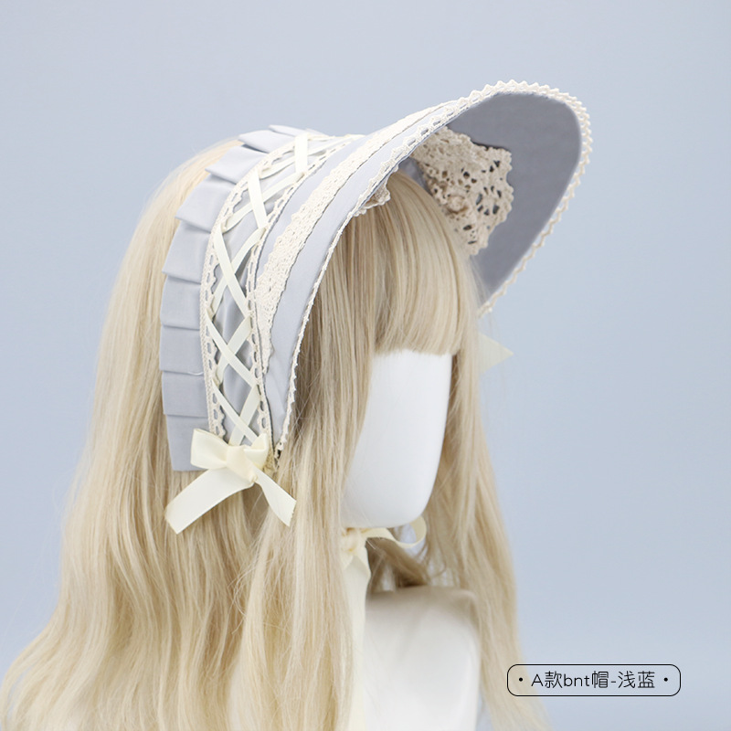 Una sola pieza de entrega Lolita tocado BNT encaje arco accesorios hechos a mano lovde gorro de pelo