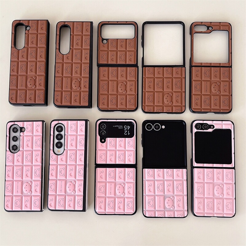 Bear Keyboard Suitable for Samsung Galaxy Zflip5/6/ 30% off Stacked Mobile Phone Case Zfold4/3/5 Protective Cover for Women