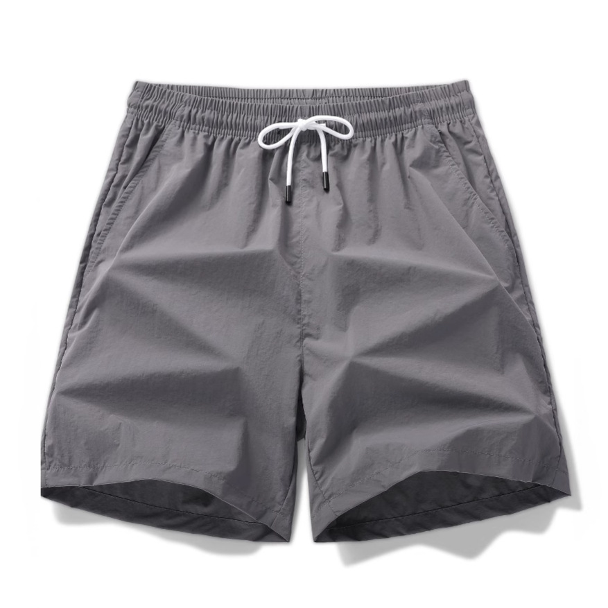 Cross-Border Ins Pure Color Sports Shorts Summer Ice Silk Quick-Drying Three-Point Pants Men's Loose Beach Pants Casual Men