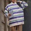 solar system Retro stripe Lazy T-shirts sweater men and women College wind leisure time Versatile lovers Sweater jacket