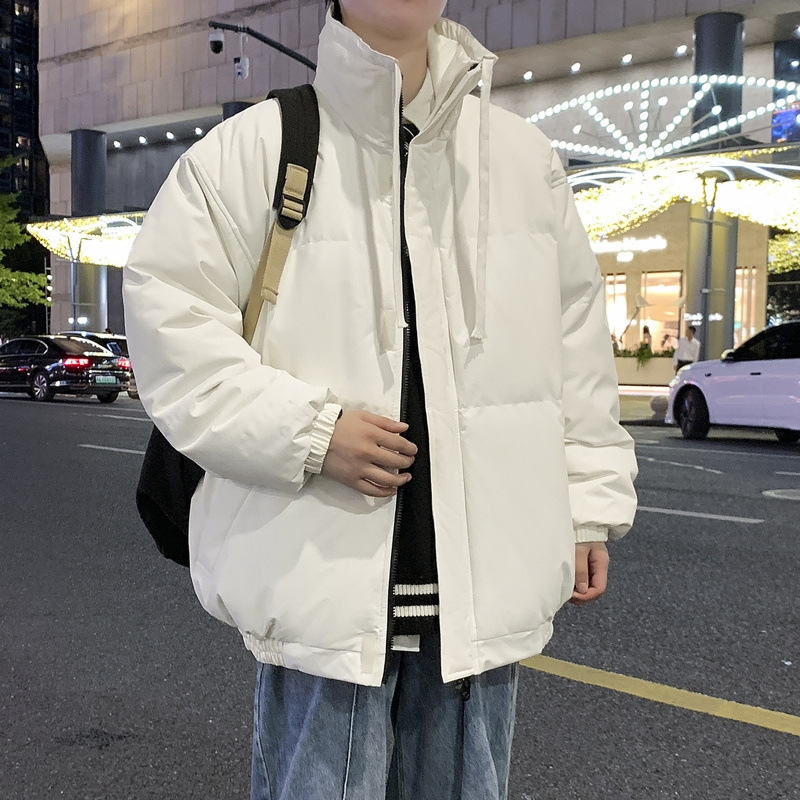 Unisex Padded Jacket With Stand-up Collar Warm Winter Coat_voghion.com