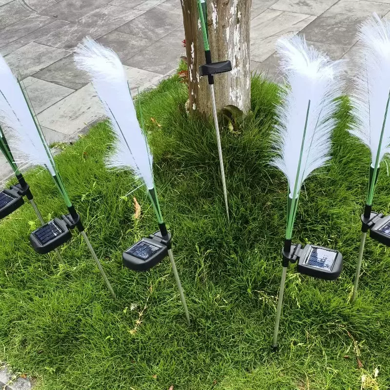 跨境户外太阳能光纤芦苇地插 仿真芦苇景观庭院装饰灯蒲苇亮化灯