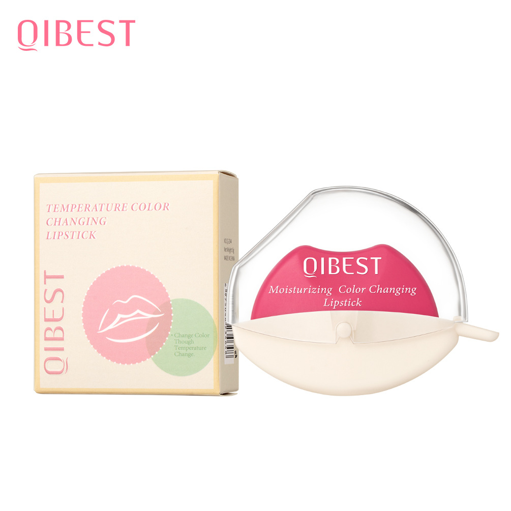 QIBEST lazy warm lipstick moisturizing moisturizing repair fade lip lines autumn and winter color changing lipstick makeup
