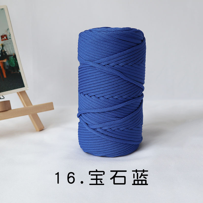 Antraceno Mengyuan 300g 4mm gran rollo redondo hilo gancho bolsa Alfombra tejida cuerda redonda ins viento gradiente Mat línea