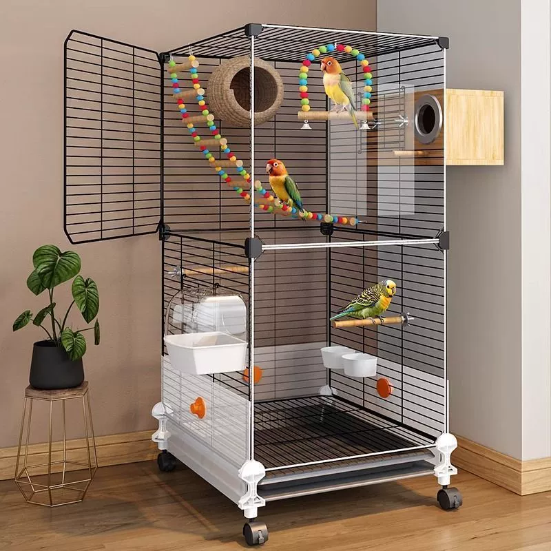 Клетка для птиц, клетка для попугая, большая домашняя новая анти-брызговая тигровая кожа, черный феникс, пион, специальный роскошный дом, маленькая клетка для птиц