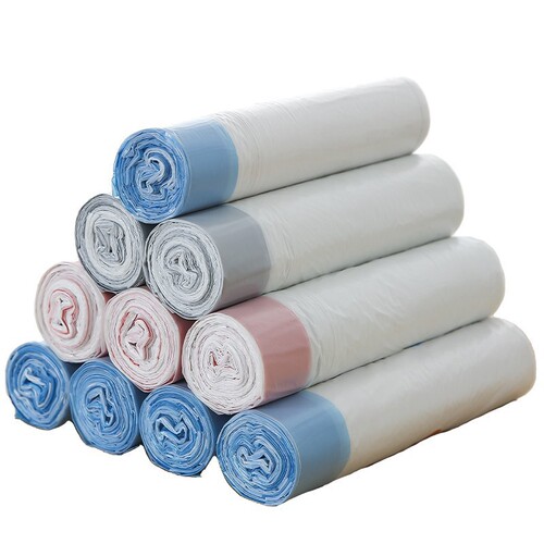 Household Thickened Garbage Bags with Automatic Sealing, Kitchen Large Size One-Time Use White Drawstring Trash Bags Wholesale