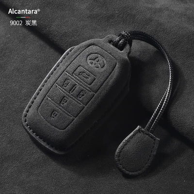 Suitable for Toyota Key Cover Senna Sienna Toyota Imported Alfa Classy Suede Key Protection (Static Rod/Key Bag) - black-hand-rope