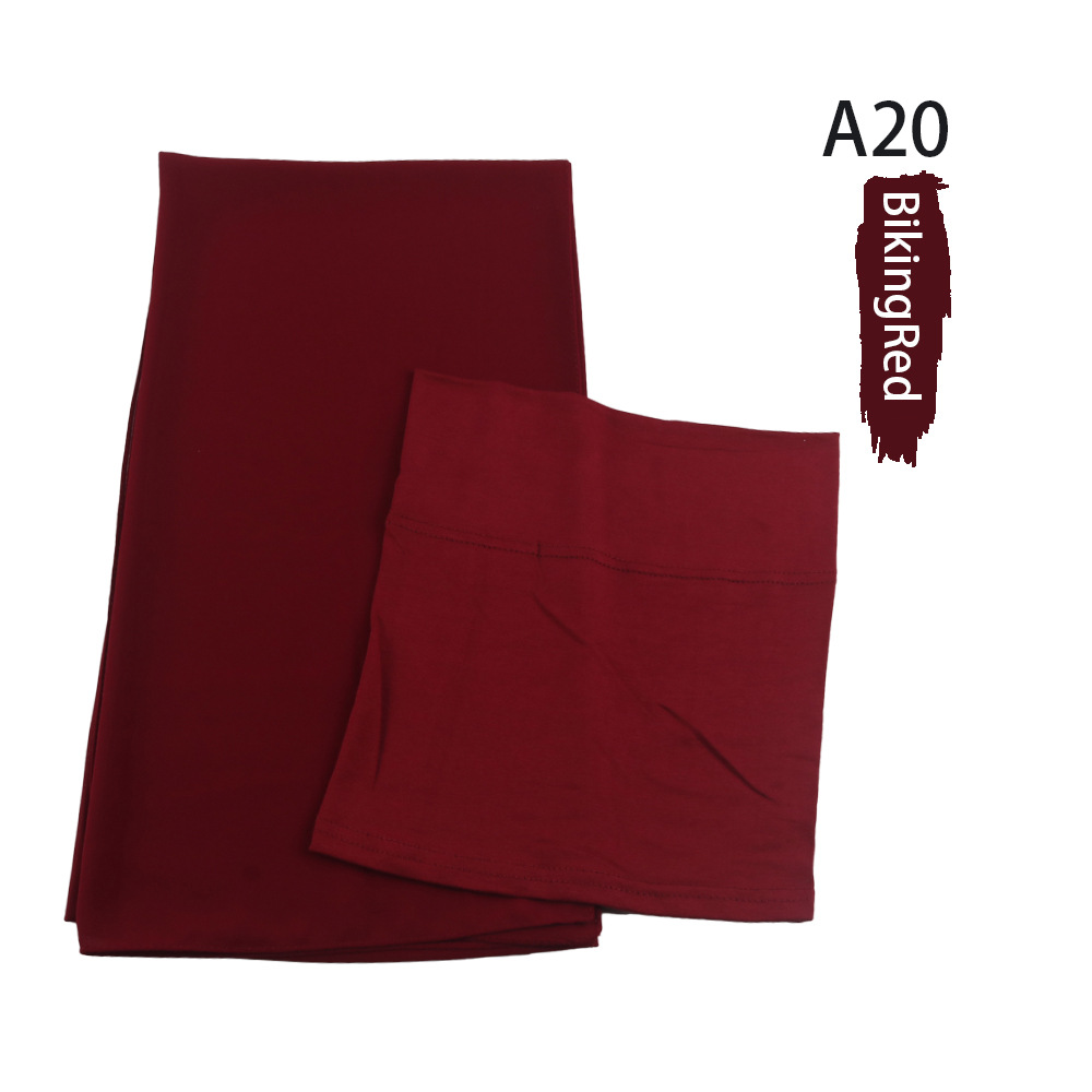 Muslim Women Chiffon HIjab With Matching Under Cap Hijab Headscarf Chiffon Long Shawl With Match Color Jersey Inner Caps