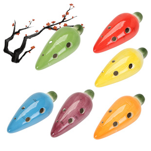 Cartoon Ocarina 6-Hole Abstract Beginner's Entry-Level Musical Instrument Six-Hole Flute Whistle Horror Sharp Flute Playing Music Porcelain Flute