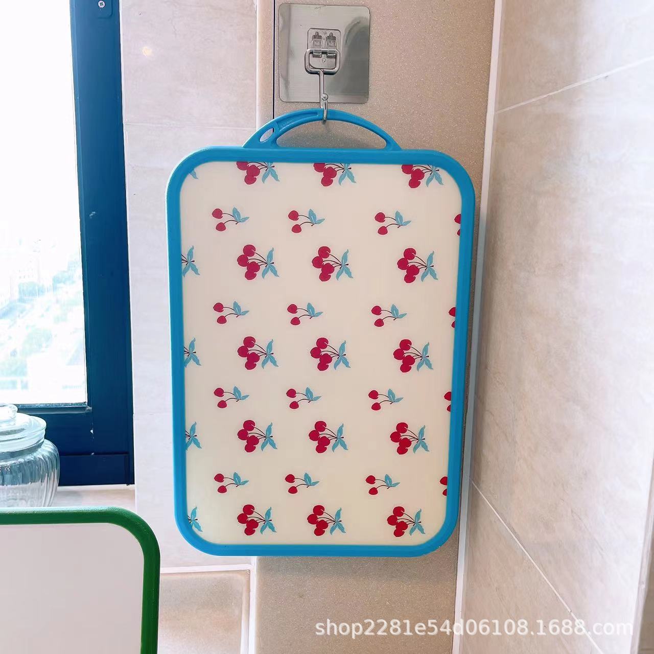 Small Floral Cherry Fruit PPCutting Board Double-sided Picnic Camping Kitchenware Antibacterial Kitchen Plastic Cutting Board