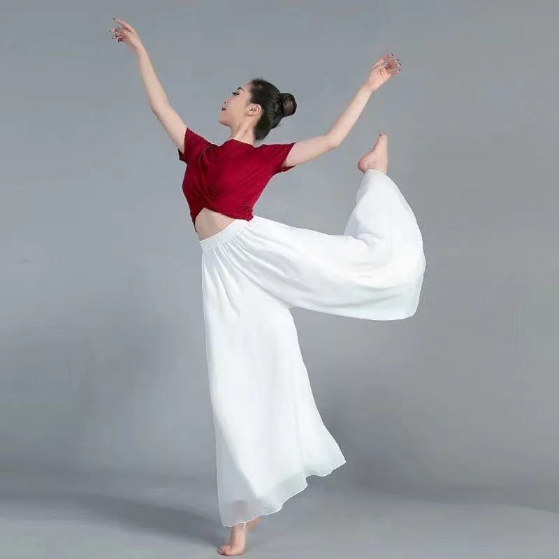 (2개) CULOTTES 골동품 넓은 다리 여름 여성의 얇은 캐주얼 높은 허리 느슨한 2023 새로운 스타일 춤 바지