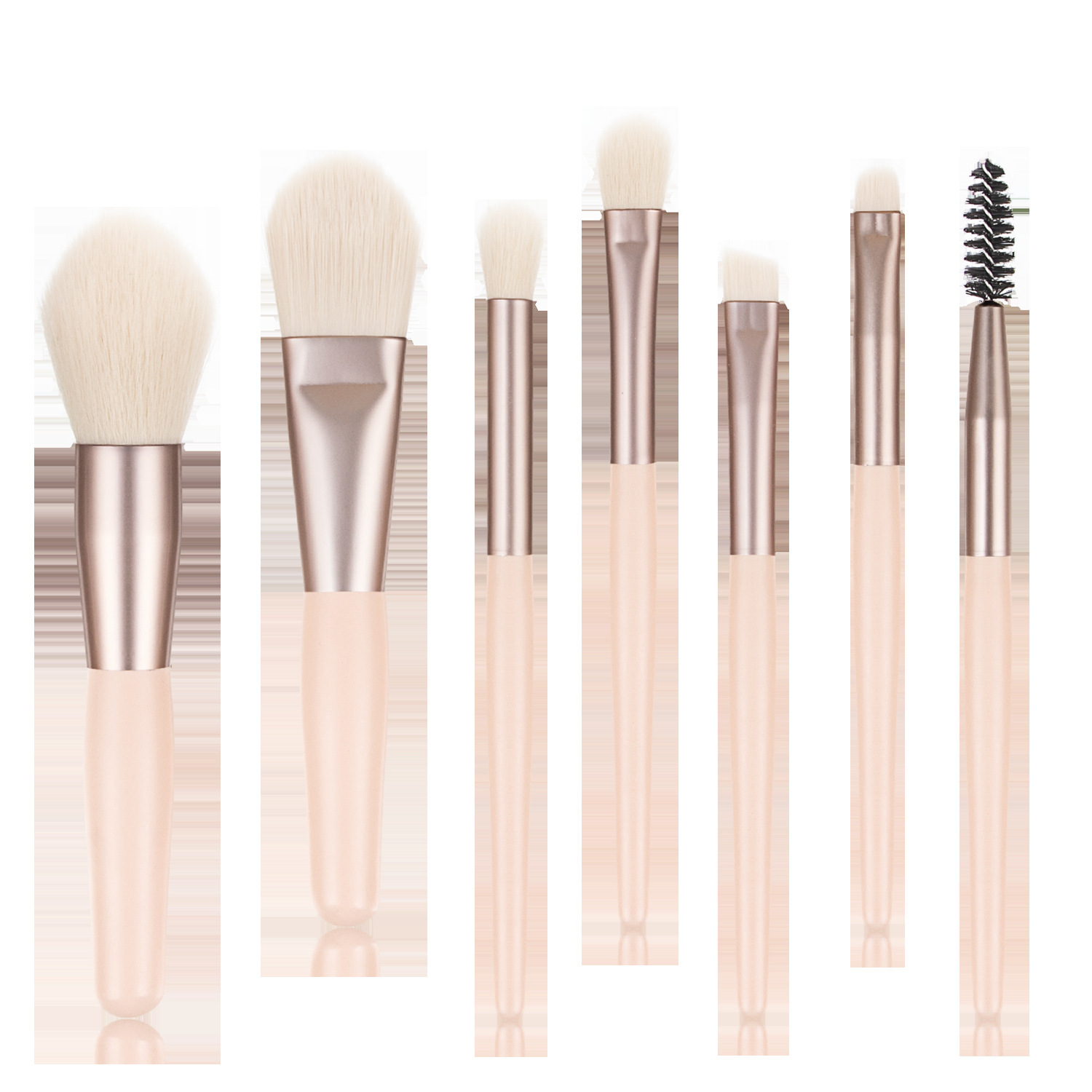Macaron mango de plástico mate 8 mini juego de pinceles de maquillaje pinceles de maquillaje de lana suave portátiles herramientas de belleza transfronterizas