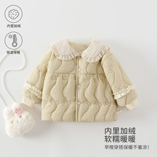 婴儿衣服秋冬季夹棉女宝宝外套加绒加厚保暖宝宝外出上衣安阳童装