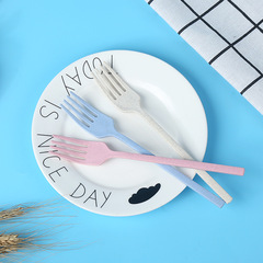 小麥秸稈餐具套裝勺叉筷三件套學生 家用便攜戶外餐具勺筷子禮品