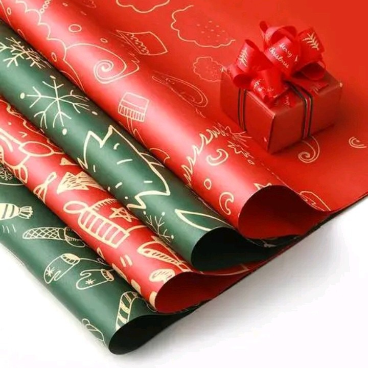 礼品包装纸  圣诞包装纸 80 克牛皮包装纸 铜版纸印刷可印