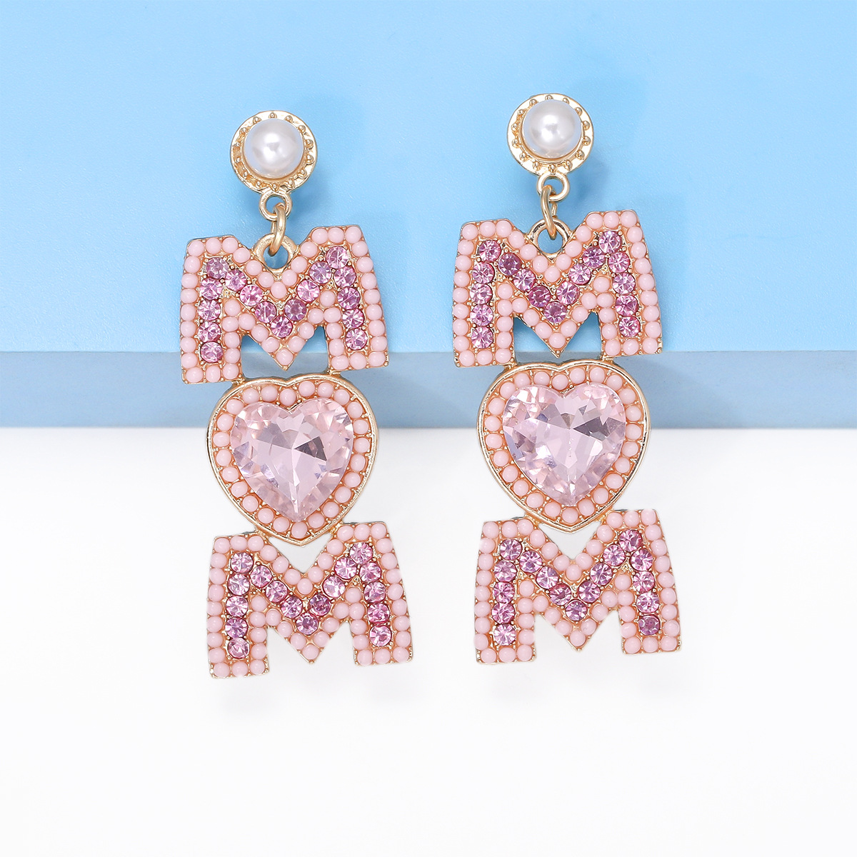 1 Pair Sweet Letter Alloy Drop Earrings display picture 7