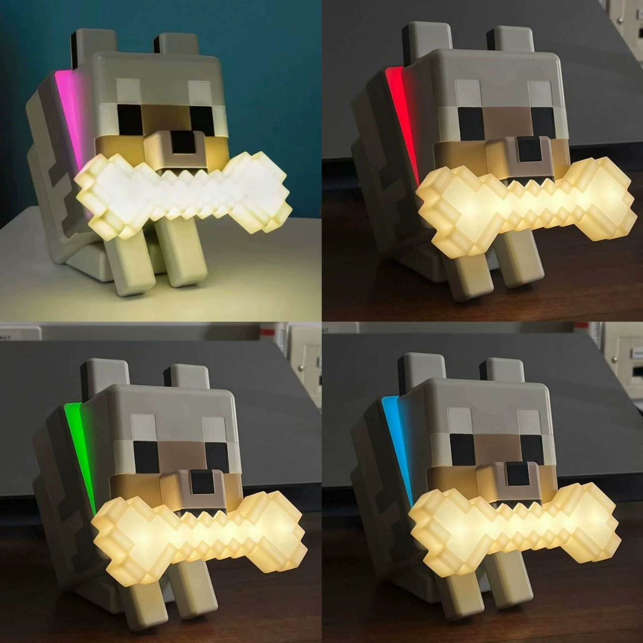 Ночник-лягушка (Minecraft) Fox Lamp и мини-фигурки — батарейка LED, декоративный, 14×8×10 см