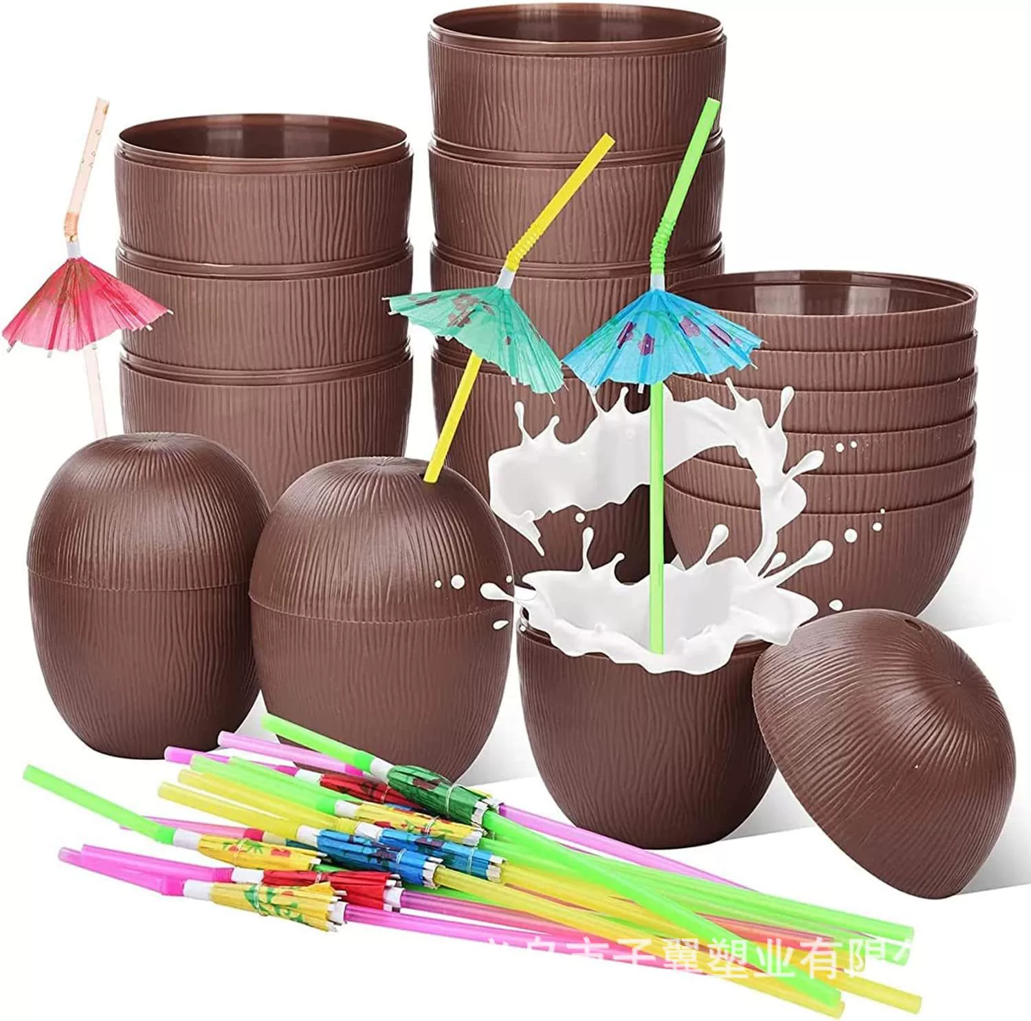 Заводская прямая продажа пластиковых стаканов с трубочкой, новые модели по индивидуальному заказу производителя, стаканы для молочного чая и соков, популярные в интернете, стаканы с трубочкой из цельного кокоса.