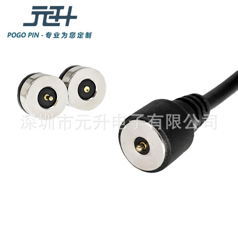 圆形磁吸数据线USB充电线带凹槽防呆Type-c pogopin连接器
