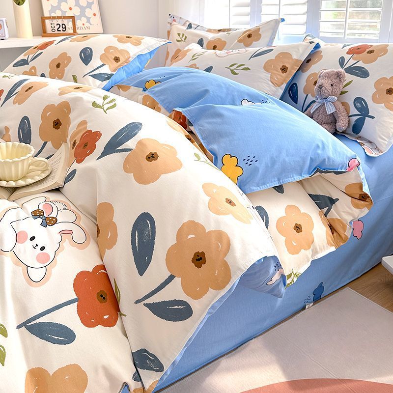 Cute de dibujos animados para niños funda de edredón de algodón de una sola pieza 90x120x150x200x230 funda de edredón de algodón dormitorio individual