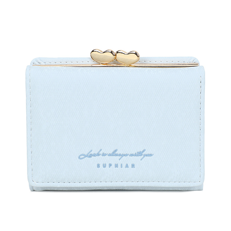 Nuevo multifuncional pu billetera de damas pequeña billetera de tres plegables bolsa de cambio de gran capacidad billetera de damas tela de algodón de alta calidad