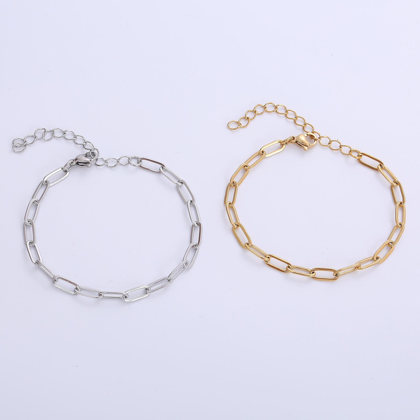 Geometric Pattern Women'S Gender Simple Style Geometric 304 Stainless Steel 18K Gold Plated No Inlaid Stainless Steel Bracelets In Bulk