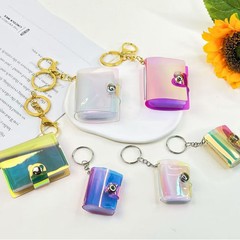 厂家直销迷你小相册1寸2寸镭射七彩色迷你小相册收纳册钥匙扣挂件