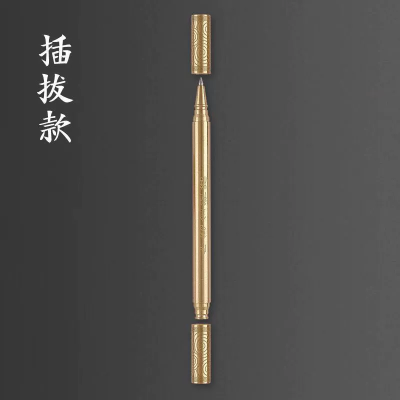 Copper rollerball pen with a gold tip for students