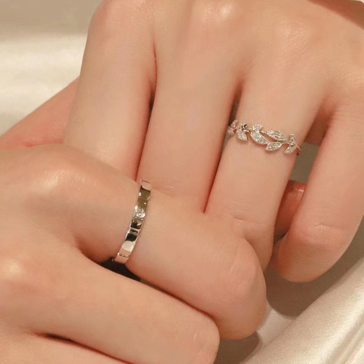 Coppia di fedi nuziali in argento Sterling con zolletta di zucchero e incontro romantico, per uomo e donna, per San Valentino_voghion.com