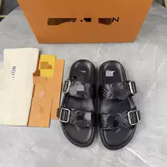New Cross-Border Donkey Brand Men's Slippers Summer 2025 Printed Thick Sole Double Buckle Slide Sandals Fashion Flat Casual Slippers