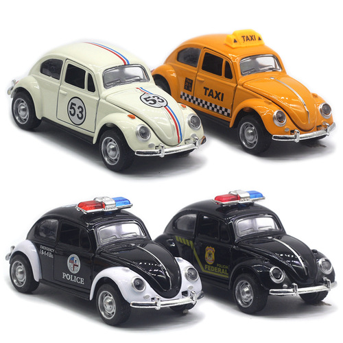 1:32 alloy beetle classic car model police car taxi racing pull back car model hot sale on Amazon