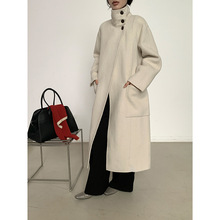 MMC双面羊绒大衣女冬季新款中长款立领斗篷高级感100羊毛呢子外套