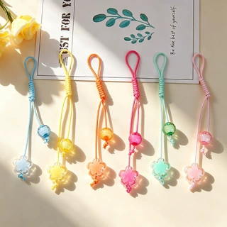 彩色蜡绳串珠钥匙链diy半成品钥匙扣吊坠包包挂饰手机挂件小礼品
