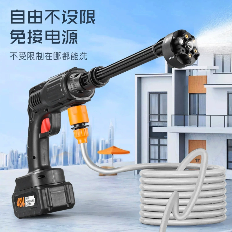 Беспроводной портативный пистолет для мойки автомобилей высокого давления на литиевой батарее, бесшумный, оптом