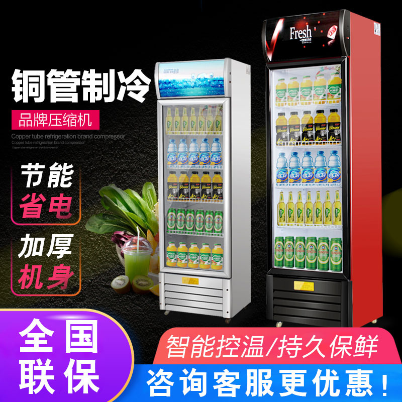 奥华饮料啤酒展示柜商用冷藏保鲜柜蔬菜水果立式冰柜便利店单双门