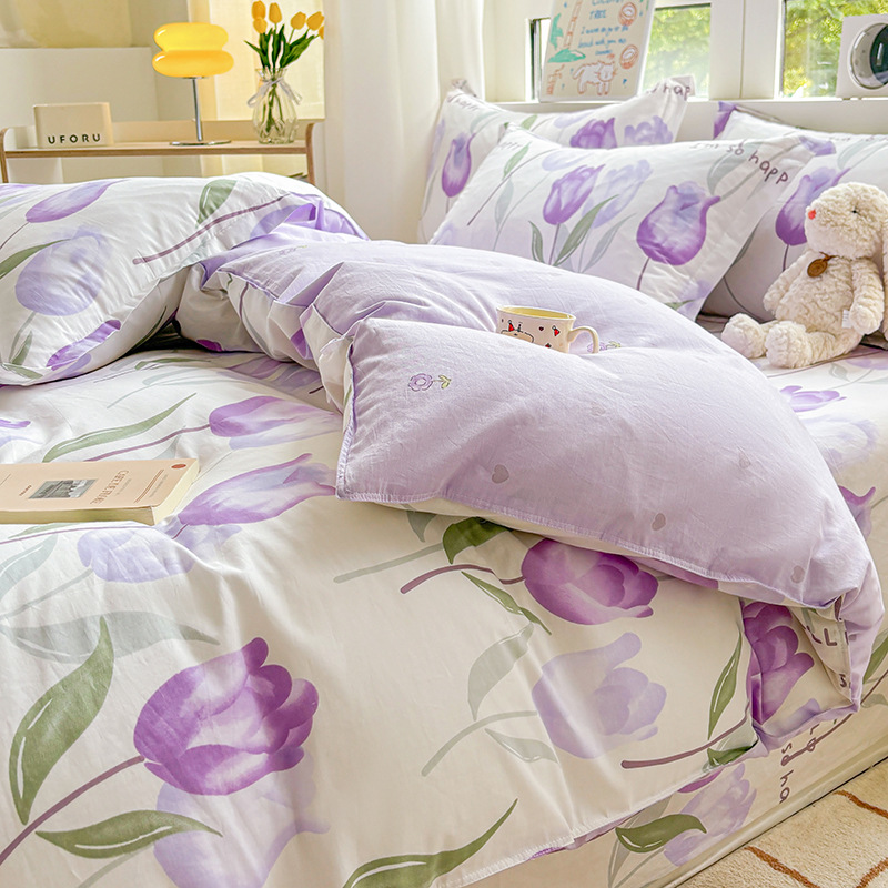 Nuevos productos de algodón único 180 × 200x230 estudiantes de dibujos animados dobles 100 algodón puro cubierta de edredón 1.5m mayorista