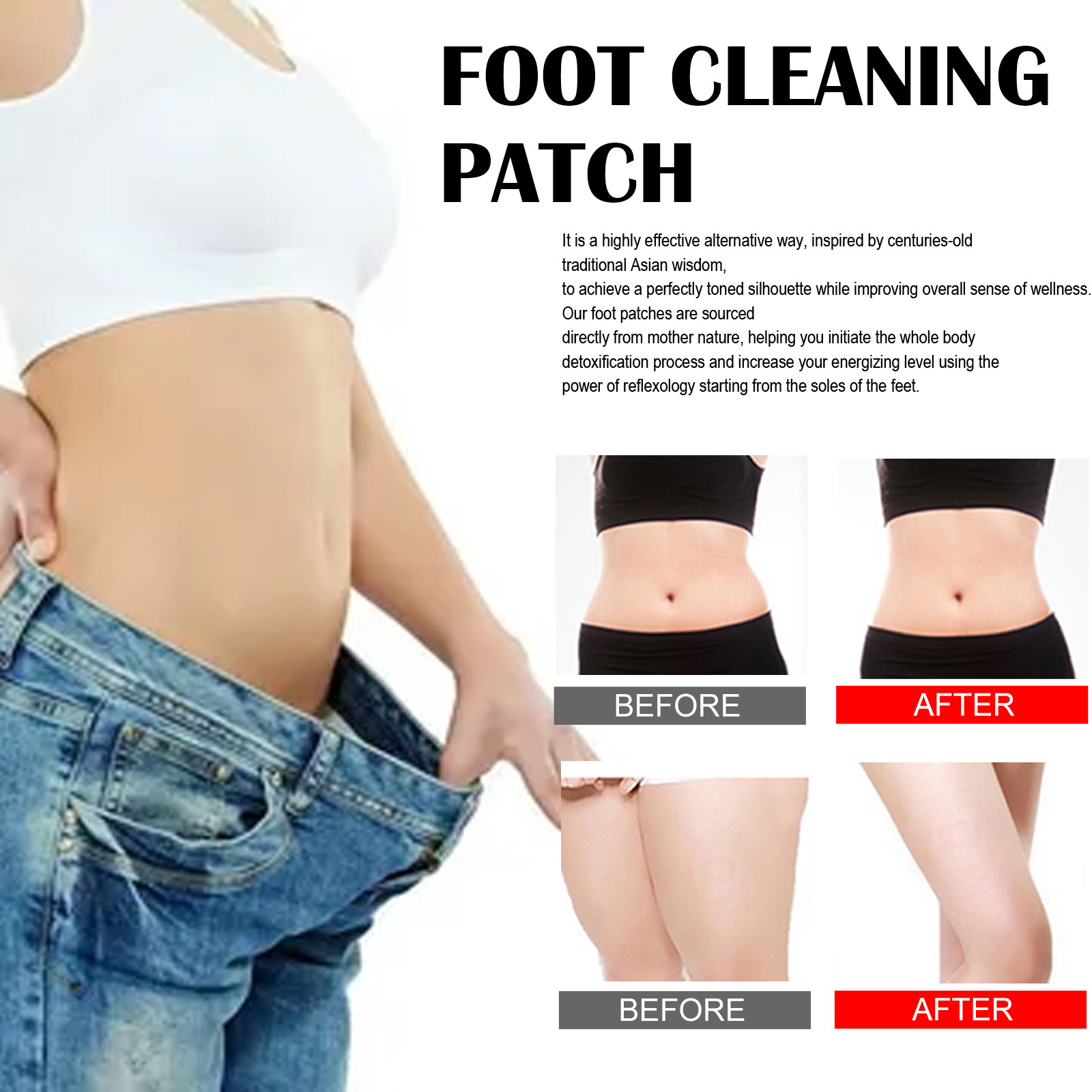 Jaysuing Patch de pied modelant le corps au gingembre pour les personnes paresseuses, relaxant et raffermissant le corps, les muscles des cuisses, la taille et_voghion.com