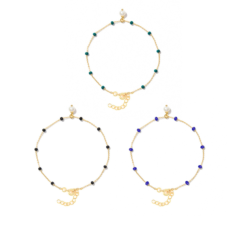 S925 plata esterlina elegante personalidad todo partido perla Calcedonia Pulsera original diseño avanzado estilo frío todo partido pulsera