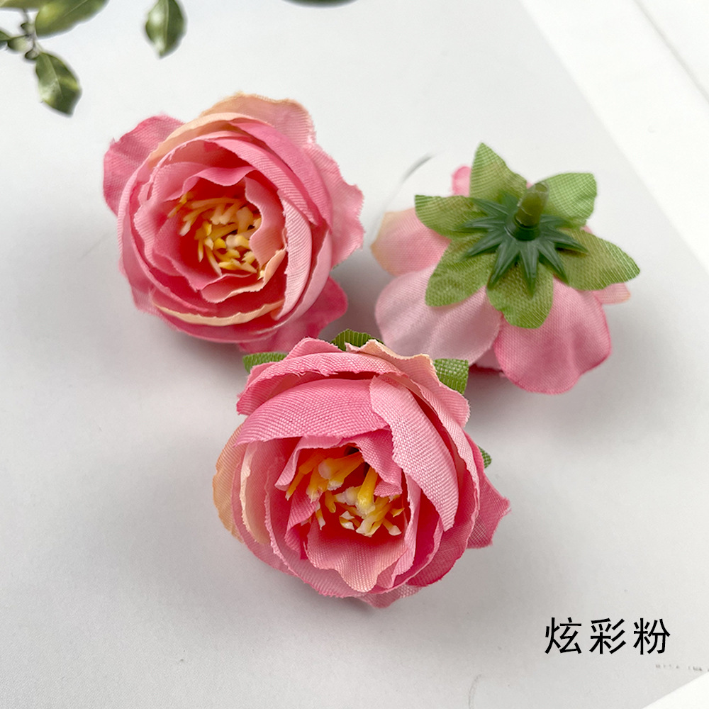 Hot sale retro brote de té de rosas DIY pecho material de tocado de flores de la pared de la sala de bodas arreglos de flores de fotografía adornos pequeños