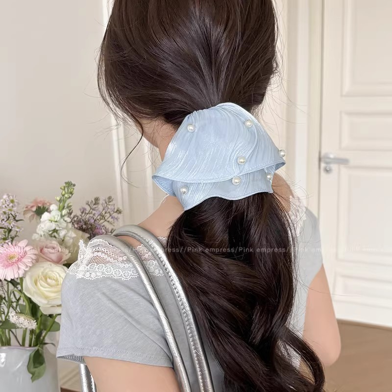 2026 nuevo estilo coreano super grande anillo de pelo intestino grande niñas de alto nivel de sensación de cabello de flores cuerdas de cabello de cordón de goma adornos para el cabello