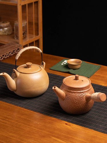 Wholesale wholesale firewood-fired teapot with beams, pumpkin teapot, Chinese style retro warm teapot for outdoor camping