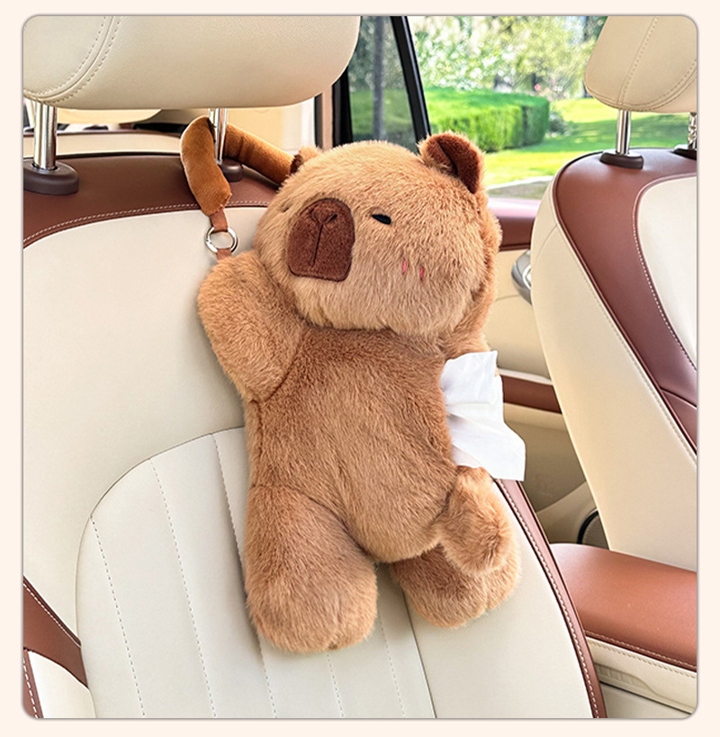 Car Tissue Box New Cute Penguin Plush Doll Car Chair Back Hanging Bag Paper Box for Women