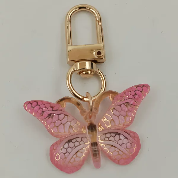 Cross-Border Hot Selling Colorful Gradient Butterfly Acrylic Keychain Wedding Bridal Gift Birthday Baby Shower Gift