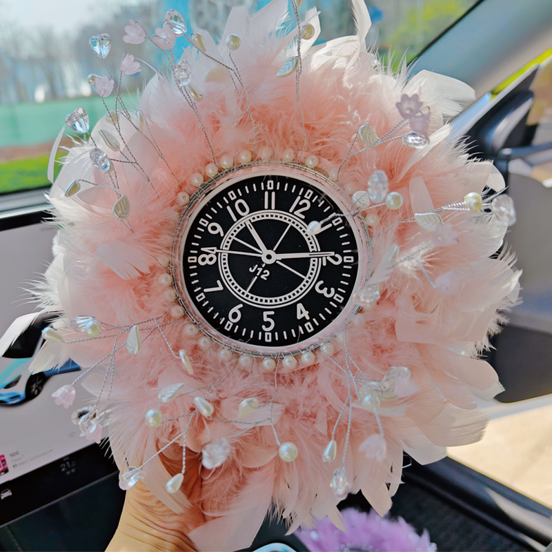Watch Pearl Feather Anti-slip Mat Car Instrument Desk Mat Mao Mao Mat Car Ornament Mat Car Supplies Ladies