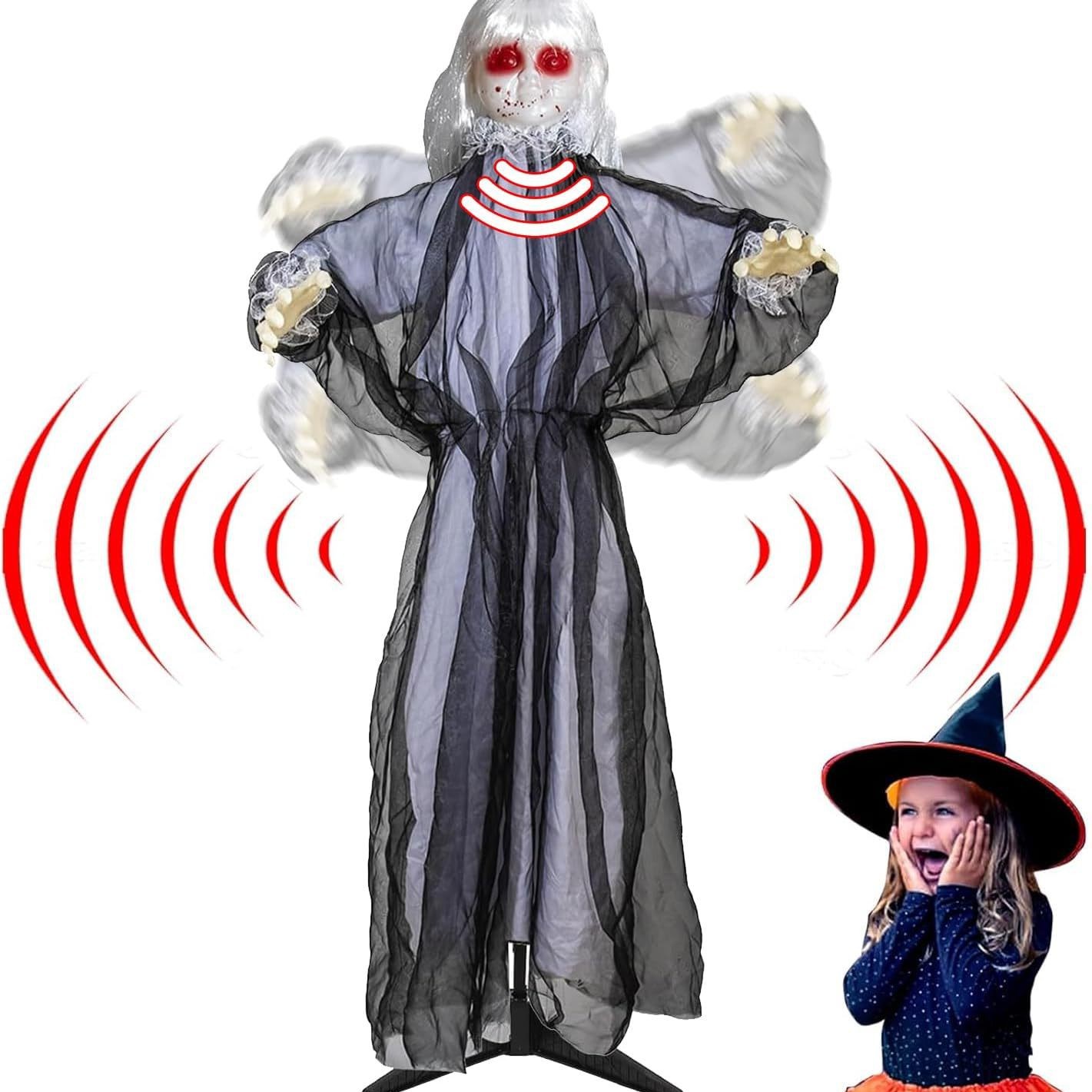 Accesorios transfronterizos de Halloween chicas de control de voz luminiscente eléctrica sonora inducción de la casa embrujada decoración de la escena