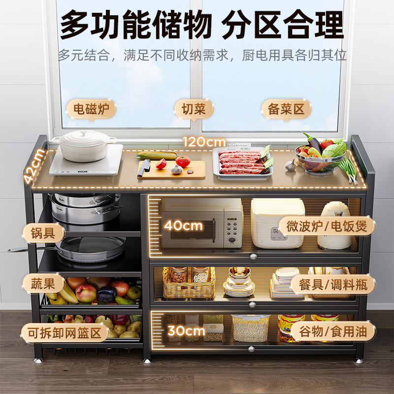 Estantes de cocina, gabinetes de almacenamiento multicapa de piso a techo, contra la pared, gabinetes de comedor multifuncionales para el hogar con tazón de puerta