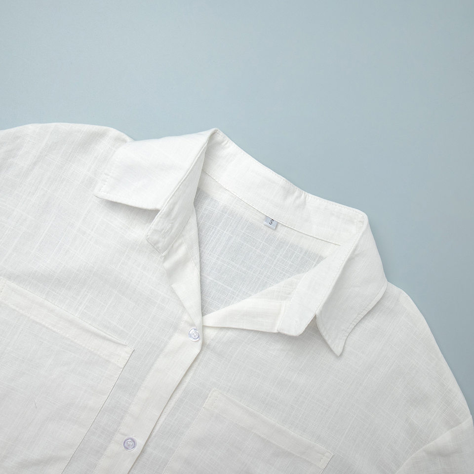 Bộ sơ mi dài tay cổ bẻ phối quần ống rộng dáng suông chất cotton — Màu cà phê, Màu cà phê nhạt, Màu kaki, Màu mơ chi tiết 44