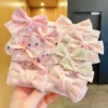 Children's hair rope, cloth with bow, cute hair accessory, ponytail, flowered, no hair damage